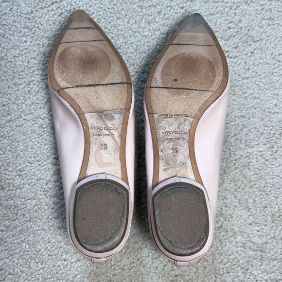 Nicholas Kirkwood Bow Accent Patent Leather Beya Flats Blush Size 35 - Picture 8 of 9